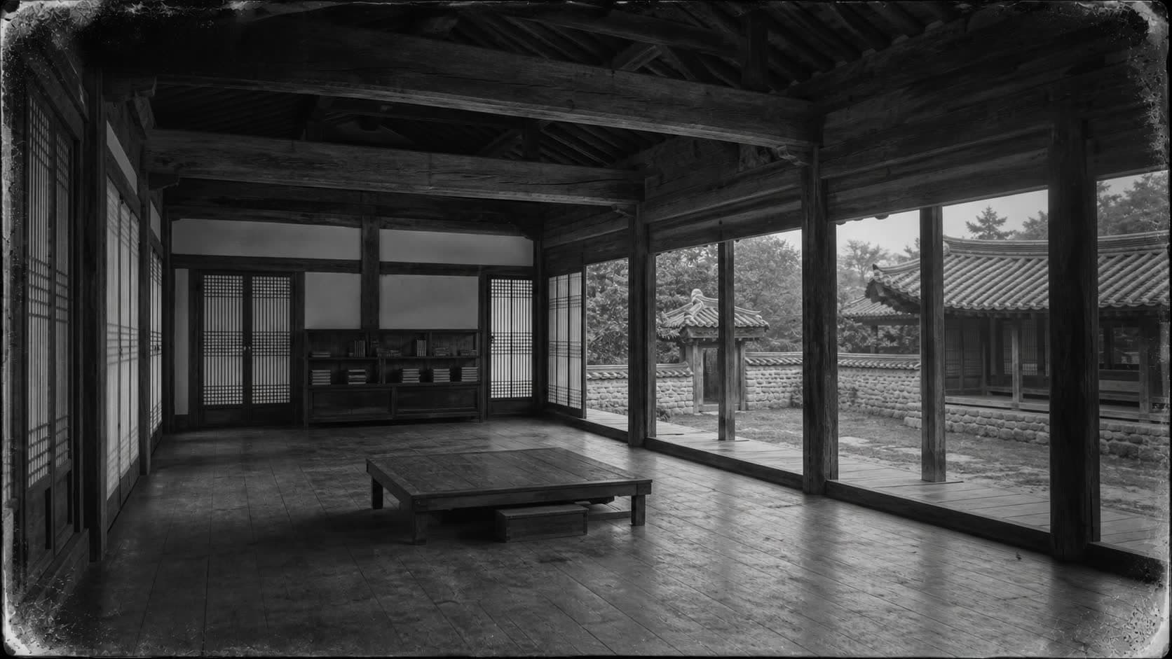 명록당(命錄堂) 대청, 1934년. 방문자는 이 자리에서 사주 풀이에 앞서 세 가지 질문에 먼저 답했다.
